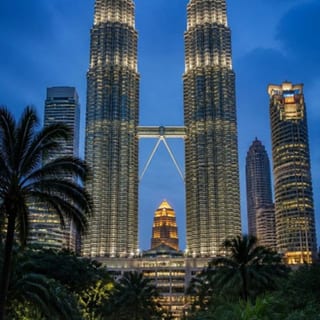 Petronas Twin Towers at blue hour